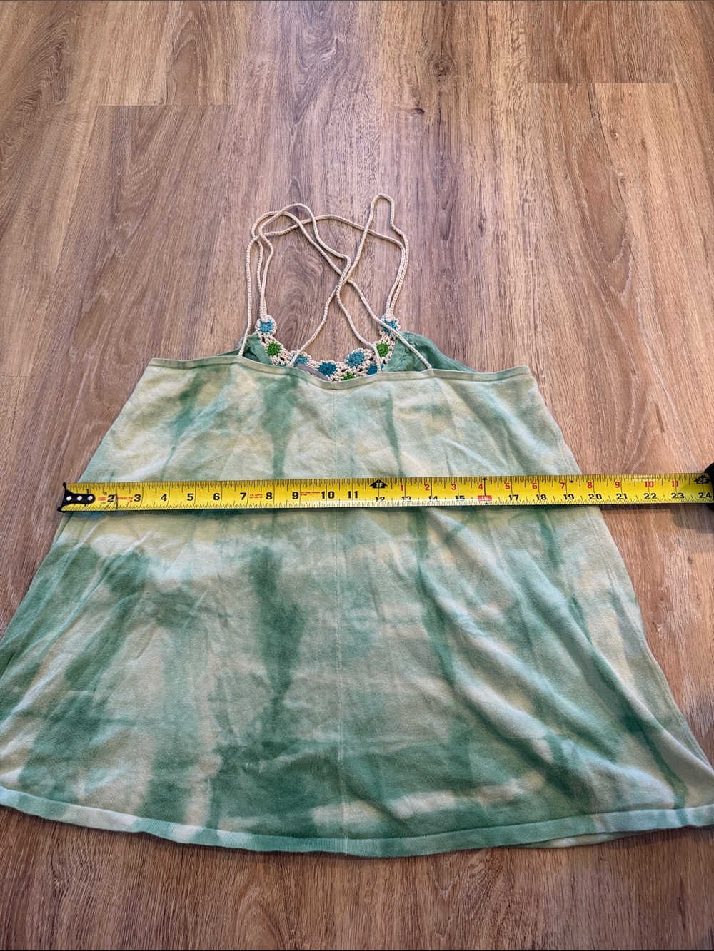 Free People Green Tie-Dye Crochet Halter Tank Top - Picture 7 of 9